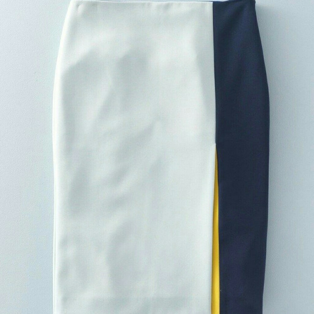 Boden colourblock pencil skirt mint navy yellow
